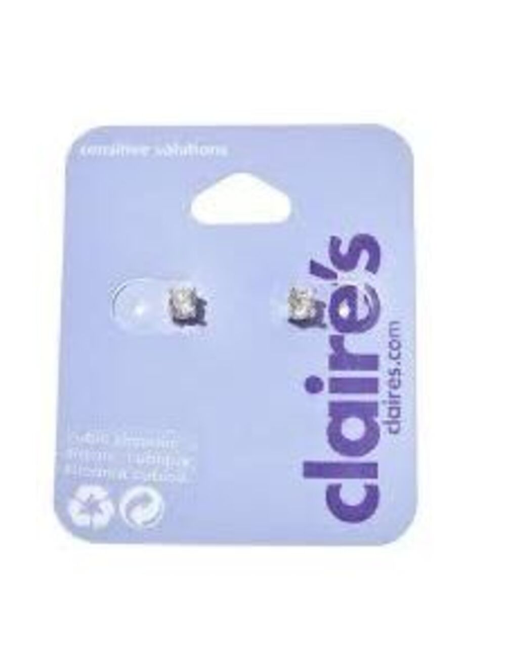 Claire's Silver Cubic Zirconia Square Studs